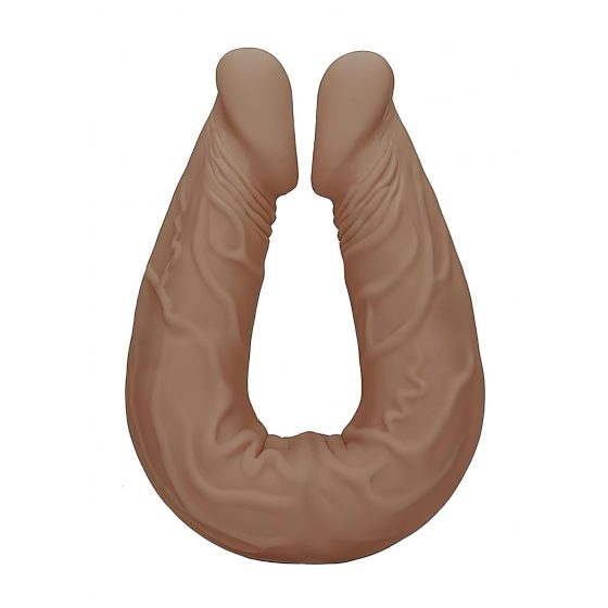 RealRock Double Dong 14 - dvojité dildo (36 cm) - tmavé prírodné