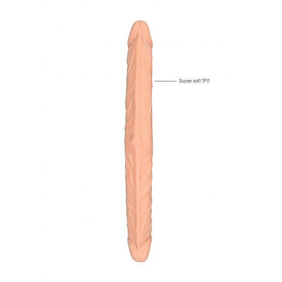 / RealRock Double Dong 18 - dvojité dildo (46 cm) - prírodné