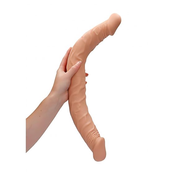 / RealRock Double Dong 18 - dvojité dildo (46 cm) - prírodné