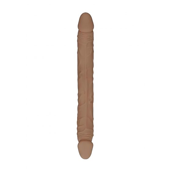 RealRock Double Dong 18 - dvojité dildo (46 cm) - tmavé prírodné