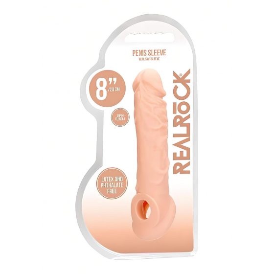 RealRock Penis Sleeve 8 - návlek na penis (21cm) - telová farba