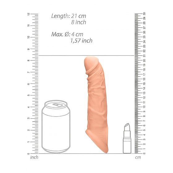 RealRock Penis Sleeve 8 - návlek na penis (21cm) - telová farba