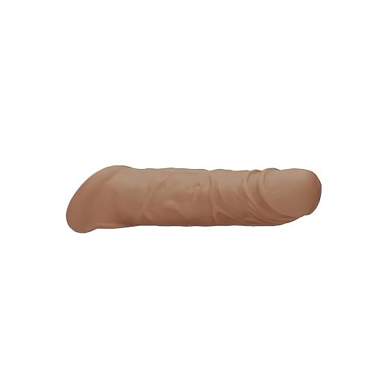 RealRock Penis Sleeve 8 - návlek na penis (21cm) - tmavo telová farba