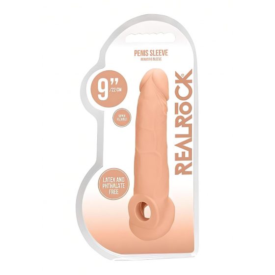 RealRock Penis Sleeve 9 - návlek na penis (21,5 cm) - telová farba