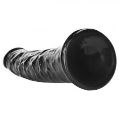   RealRock Slim - realistické dildo s lepivými nožičkami - 15,5 cm (čierne)