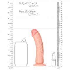   RealRock Curved - zakrivené realistické dildo s lepivou základňou - 15,5 cm (prírodné)