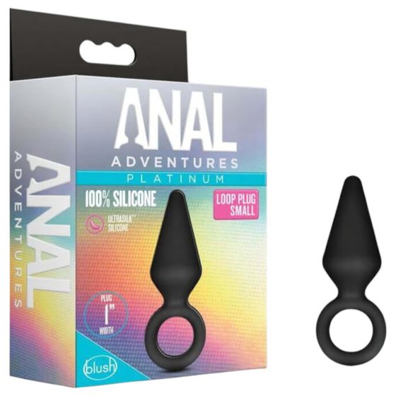 Anal Adventures Platinum S - análne dildo (čierne) - malé