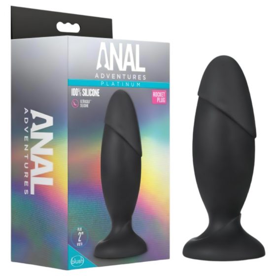 Anal Adventures Platinum Rocket Plug - análny vibrátor (čierny)