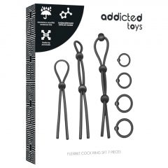   Addicted Toys - Silikónové krúžky na penis - 7ks (čierne)