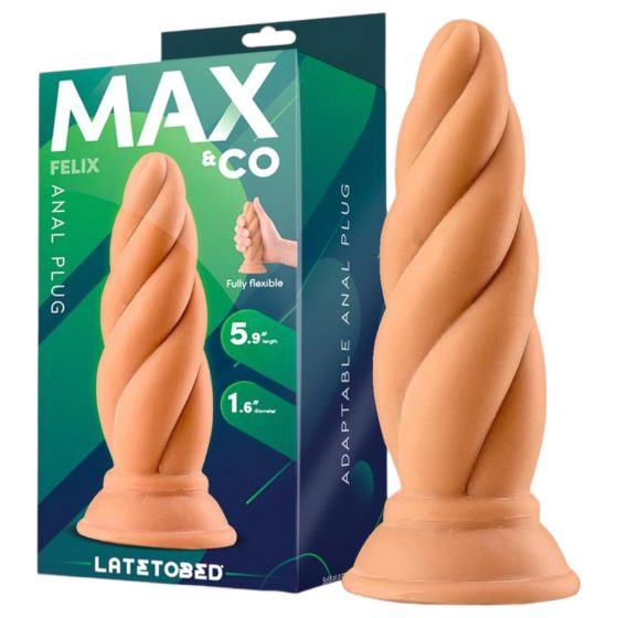 Max & Co Felix - skrutkovité análne dildo - 15 cm (naturálne)