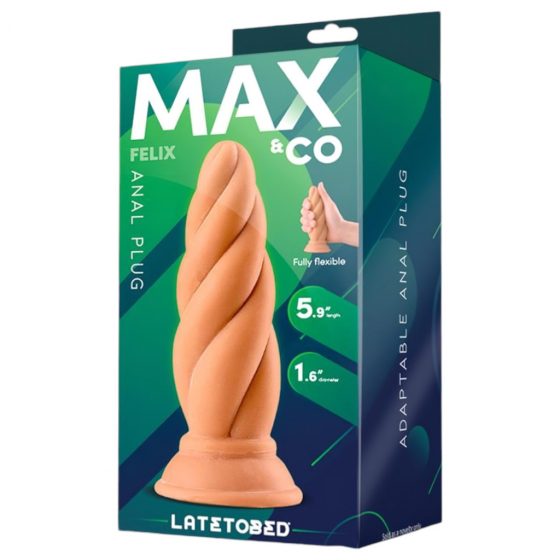 Max & Co Felix - skrutkovité análne dildo - 15 cm (naturálne)