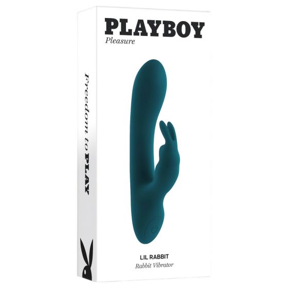 Playboy Rabbit - Nabíjací, vodotesný vibrátor s rohom (tyrkysový)