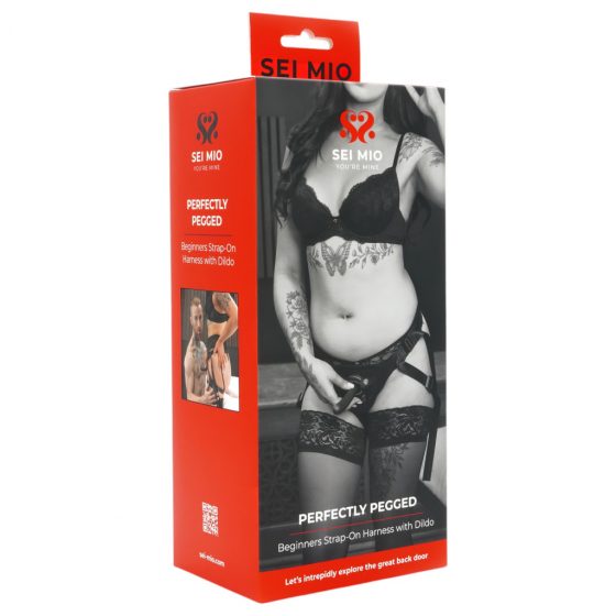 Sei Mio - strap-on dildo s postrojom - 12,5 cm (čierna)