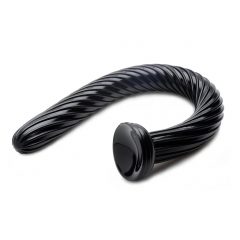   Hosed Spiral Anal Snake 19 - dlhé tenké análne dildo so špirálovitým povrchom (čierne)