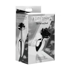   Booty Sparks Black Rose - 79g-ové hliníkové análne dildo (strieborno-čierne)