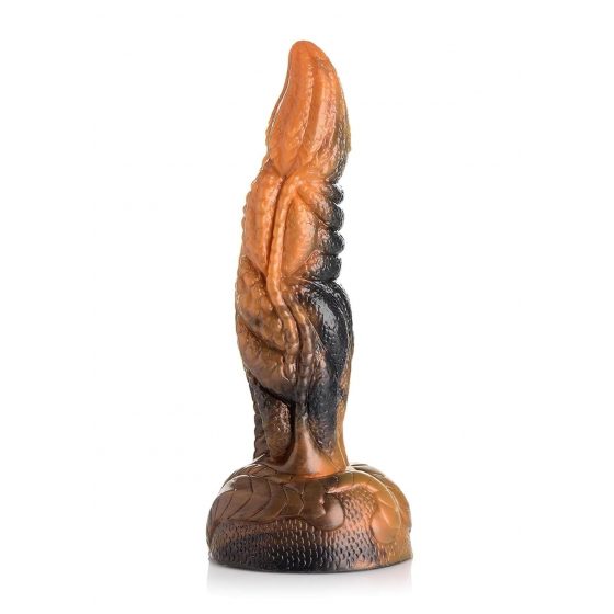 Creature Cocks Ravager - silikónové dildo s textúrou - 20 cm (oranžové)