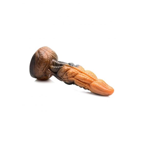 Creature Cocks Ravager - silikónové dildo s textúrou - 20 cm (oranžové)