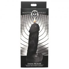   Dark Pecker - ušná sviečka - penis s semenníkmi - čierna (352g)