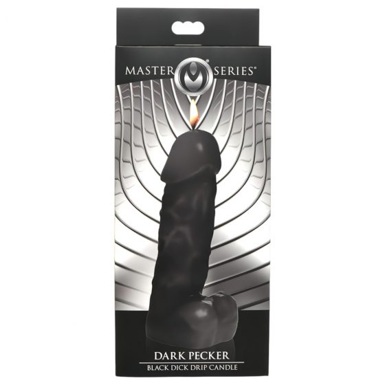 Dark Pecker - ušná sviečka - penis s semenníkmi - čierna (352g)