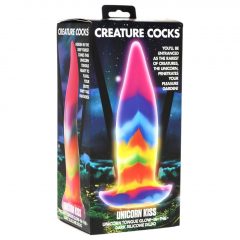   Creature Cocks Tongue - svietiace silikónové dildo - 21 cm (dúhové)