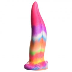   Creature Cocks Tongue - svietiace silikónové dildo - 21 cm (dúhové)