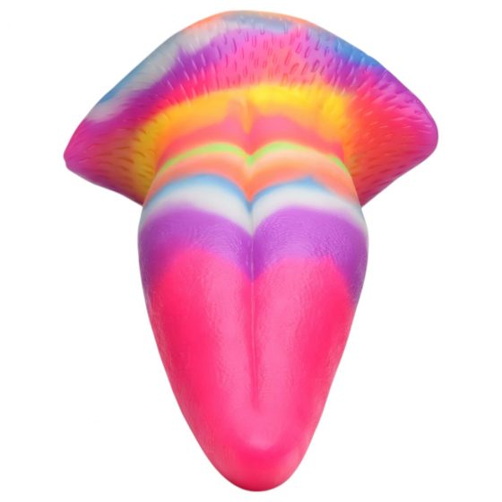 Creature Cocks Tongue - svietiace silikónové dildo - 21 cm (dúhové)