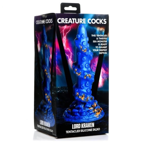 Creature Cocks Kraken - špirálový chobotnicový vibrátor - 21 cm (zlatomodrý)