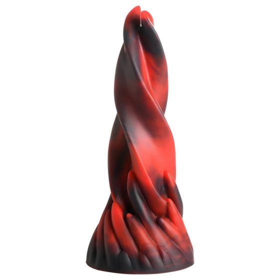 Creature Cocks Hell Kiss - stočené silikónové dildo - 19 cm (červené)