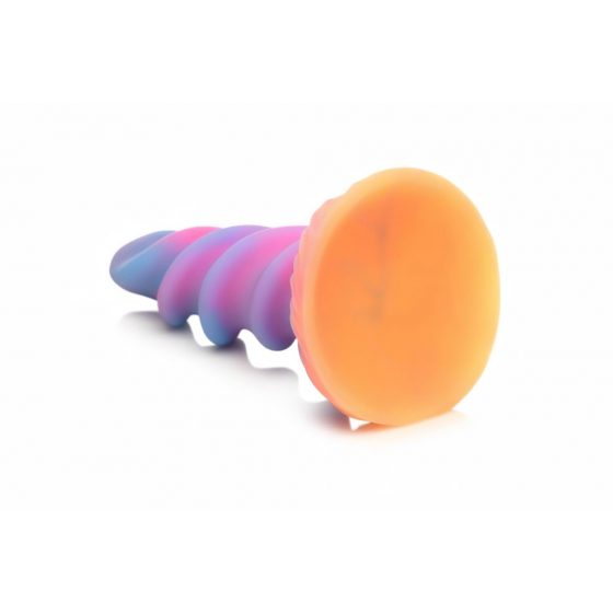 Creature Cocks Moon Rider - svietiace dildo s jednorožcom (fialovo-ružové)