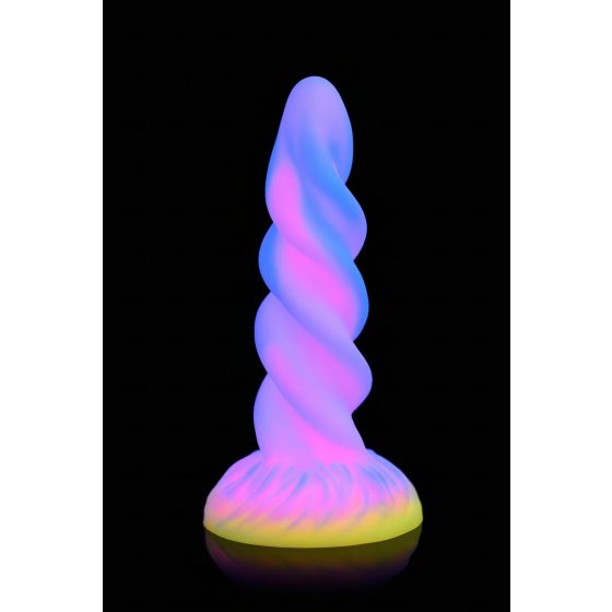 Creature Cocks Moon Rider - svietiace dildo s jednorožcom (fialovo-ružové)