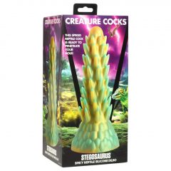   Creature Cocks Stegosaurus - silikónové dildo s hrotmi - 20 cm (zelené)