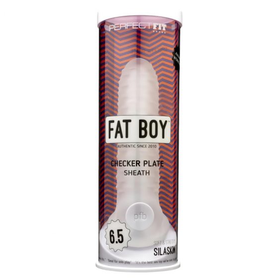 Fat Boy Checker Box - návlek na penis (17 cm) - mliečne biela