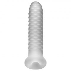   Fat Boy Checker Box - návlek na penis (17 cm) - mliečne biela