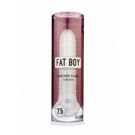 Fat Boy Checker Box - návlek na penis (19 cm) - mliečne biely