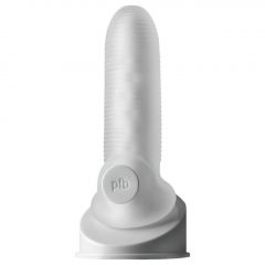   Fat Boy Micro Ribbed - návlek na penis (15 cm) - mliečne biely