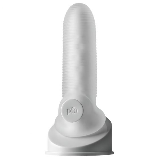 Fat Boy Micro Ribbed - návlek na penis (15 cm) - mliečne biely