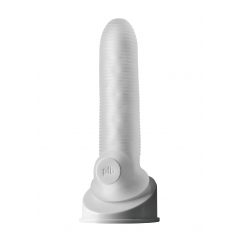   Fat Boy Micro Ribbed - návlek na penis (17 cm) - mliečne biely