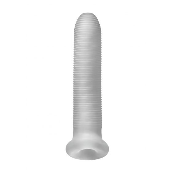 Fat Boy Micro Ribbed - návlek na penis (19 cm) - mliečne biely