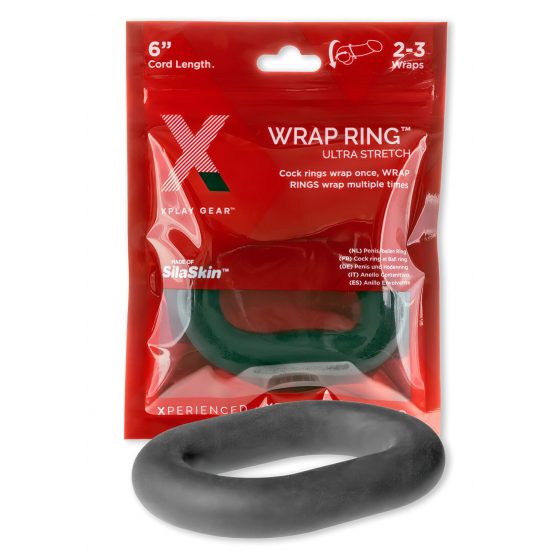 Perfect Fit Ultra Wrap 6 - krúžok na penis - čierny (15 cm)