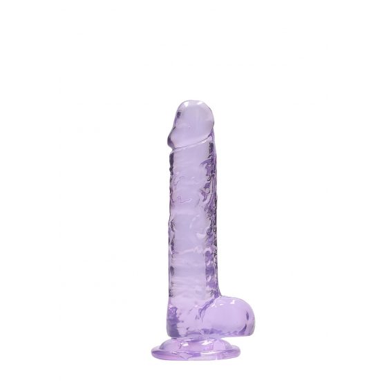 REALROCK - priesvitné realistické dildo - fialové (17cm)