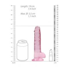 REALROCK - priesvitné realistické dildo - ružové (17cm)