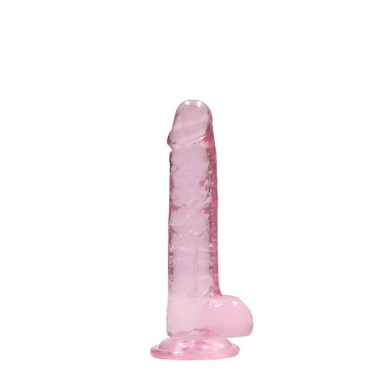 REALROCK - priesvitné realistické dildo - ružové (17cm)