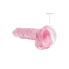 REALROCK - priesvitné realistické dildo - ružové (17cm)