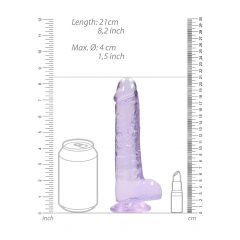 REALROCK - priesvitné realistické dildo - fialové (19cm)