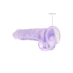 REALROCK - priesvitné realistické dildo - fialové (19cm)