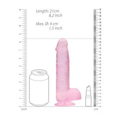 REALROCK - priesvitné realistické dildo - ružové (19cm)