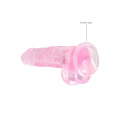 REALROCK - priesvitné realistické dildo - ružové (19cm)