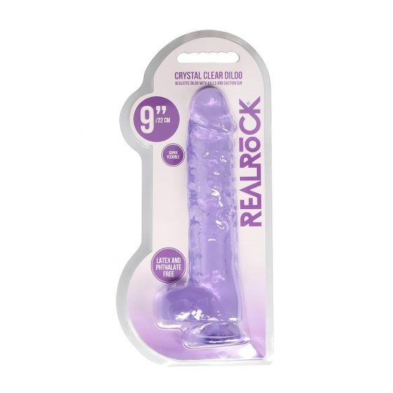 REALROCK - priesvitné realistické dildo - fialové (22cm)