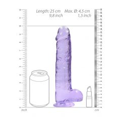 REALROCK - priesvitné realistické dildo - fialové (22cm)