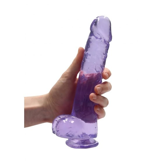 REALROCK - priesvitné realistické dildo - fialové (22cm)